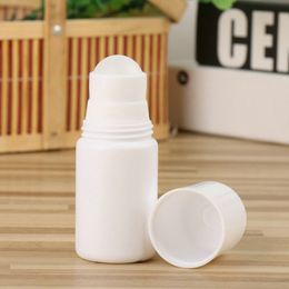 30ml 50ml 100ml Rollo de plástico blanco en botella Botella de desodorante recargable Botellas de perfume de aceite esencial DIY Envases cosméticos personales DH8475