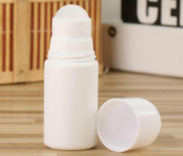 30ml 50ml 100ml Blanc En Plastique Roll On Bouteille Bouteille De Déodorant Rechargeable Bouteilles De Parfum D'huile Essentielle DIY Conteneurs Cosmétiques Personnels