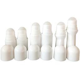 30ml 50ml 60ml Roll On Bottles Bouteille d'huile essentielle d'emballage cosmétique rechargeable en plastique blanc de voyage