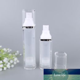 30 ml 50 ml acrylique carré pompe sans air bouteille sous vide articles de toilette conteneur distributeur en plastique rechargeable voyage cosmétiques conteneurs