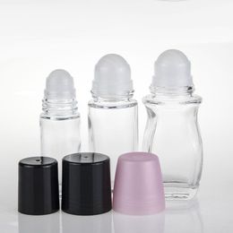 30 ml 50 ml verre transparent rouleau sur bouteille huile essentielle bouteille de parfum bouteille distributrice de voyage verre rouleau boule PP bouchon Xhvix