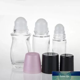 30 ml 50 ml verre transparent rouleau sur bouteille huile essentielle parfum bouteille voyage distributeur bouteille verre rouleau boule PP bouchon mode