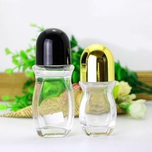 Bouteilles de rouleau de déodorant rechargeables en verre réutilisables contenants de bouteilles de rouleau de massage anti-fuite avec boule de rouleau 30ML 50ML