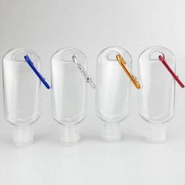 30 ml / 50 ml reizen plastic duidelijke sleutelhanger flessen lekvrije lege squeeze containers flip cap TSA goedgekeurd LX2649