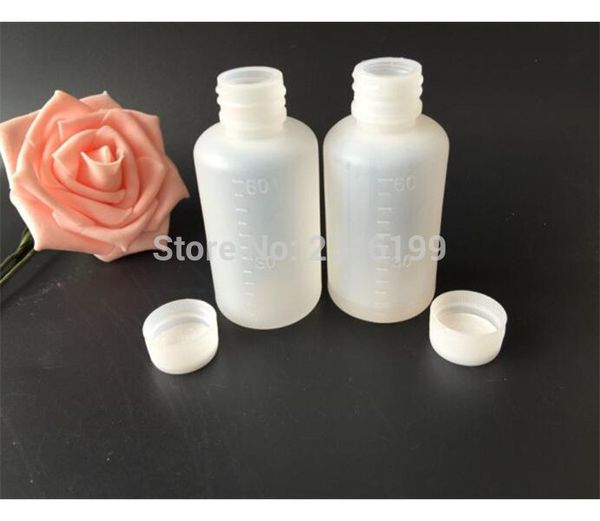 30 ML 60 ML 100 pièces laiteux translucide bouteille en plastique vide avec échelle bouchon à vis médical liquide réactif conteneur livraison gratuite