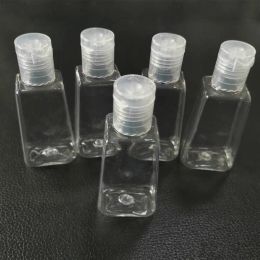 Frasco de plástico PET 30ml 60ml com tampa flip Frascos vazios para desinfetante para as mãos Recipiente cosmético recarregável para loção para todos os jogos