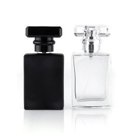 30ml Clear Black Portable Glass Perfume Spray Bottles Envases cosméticos vacíos con atomizador LX6402 Ccwha