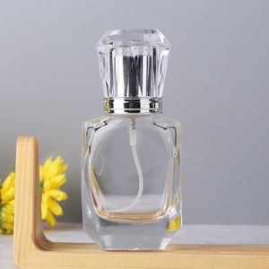 Bouteille de Parfum en verre transparent de 30ml, bouteilles cosmétiques à pulvérisation épaisse, emballage de Parfum vide