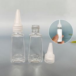 30 ml Clear Plastic Point Leeg Pakket Flessen Vloeistof Tips Transparante Druppelaar Zachte Pet Trapezoidal Fles Monsters Medicijn Opslagcontainer