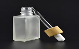 Flacons compte-gouttes en verre transparent de 30 ml, Pipette de réactif liquide, bouteilles de parfum d'huile essentielle carrées, huile de fumée, bouteilles de liquide Ba3036519