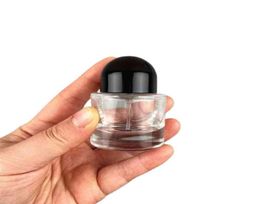 30 ml d'emballage cosmétique vide flacons rechargeables Round Black White Couvercle Transparen Verre Perfume pulvérisation