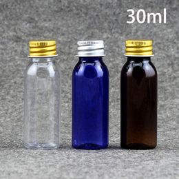 30 ml vide cosmétique goutte d'eau bouteille bleu marron en plastique huile essentielle crème Lotion échantillon emballage conteneurs livraison gratuite
