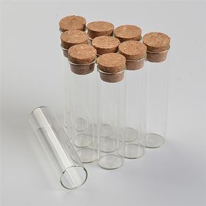 Botellas transparentes de vidrio vacías de 30 ml con tapón de corcho Frascos de almacenamiento Regalo de boda 50 unids / lote