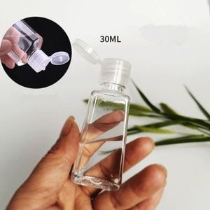 30ML Botellas vacías de desinfectante para manos Botella recargable de alcohol Botella de gel transparente portátil para exteriores Botella de plástico PET EEA1848