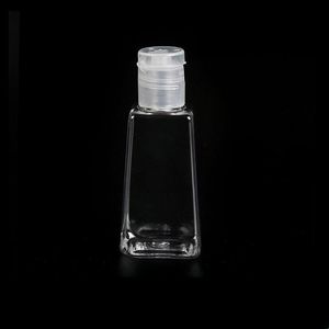 30 ml lege handdesinfecterend PET-plastic fles met flip-dop trapeziumvormige fles voor make-up remover desinfecterende vloeistof Bhsrw