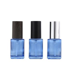 Frascos recargables de empaquetado Cosnetic azul claro de la botella de loción de vidrio grueso redondo vacío de 30 ml