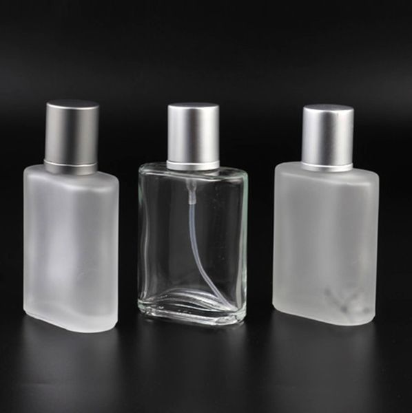 Parte inferior de spray de perfume esmerilado de 30 ml, parte inferior de decantación de bomba de vidrio, contenedor vacío de niebla fina apto para viajes, variedad de estilos compatible con logotipos personalizados