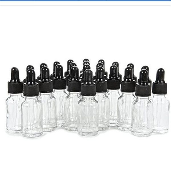 Bouteilles de liquide en verre de 30 ml en gros givré clair compte-gouttes aromathérapie vide bouteille de liquide d'huile essentielle