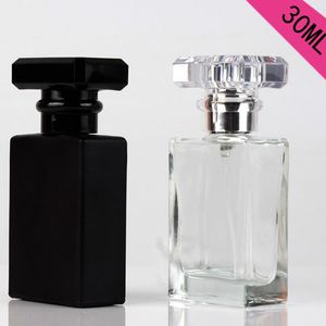 30 ml glas parfum spuitflessen draagbare verstuiver lege navulbare heldere zwarte reizen cosmetische container parfum