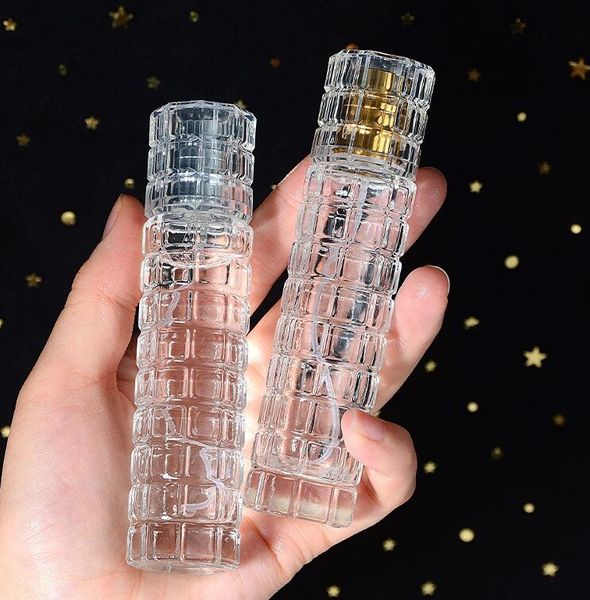 Conteneur cosmétique vide de bouteille de parfum de jet de cylindre de fond épais en verre 30ml