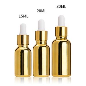 30 ml goud geëlektroplateerd 15 ml UV druppelaar glazen fles 20 ml essentiële oliefles afzonderlijk gevulde oliën mengen flessen