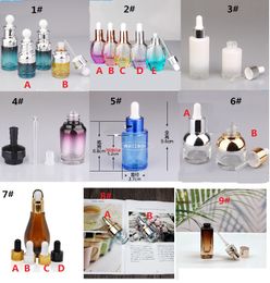 30 ml gradiënt kleurglas etherische olie druppelaar flessen reagenspipet pipet navulbare fles lege parfum monsterbuizen