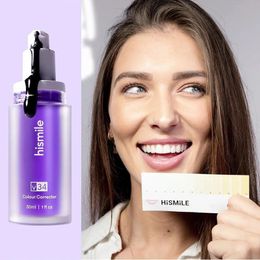 30 ml Hismile V34 Purple Dillage de dents brillantes Correcteur Color pour la cavité orale Continuez à refroidir la réduction de la tache jaune