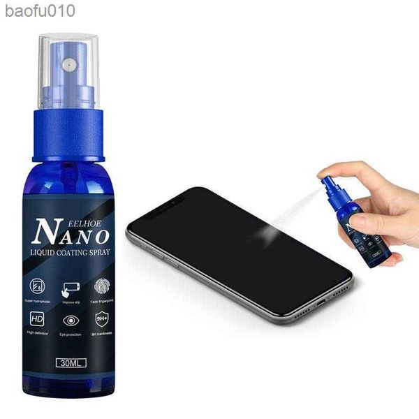 Spray protector de pantalla de vidrio líquido de 30ml para IPhone ForXiaomi Nano revestimiento película protectora Anti-huella digital película para teléfono inteligente L230619