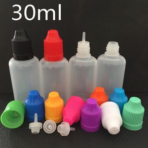 Bouteille d'huile à aiguille vide PE de 30ml, flacon compte-gouttes en plastique pour jus et liquide, LDPE avec capuchon à l'épreuve des enfants