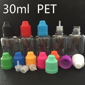 Bouteille d'aiguille vide en plastique PET de 30ml, flacon compte-gouttes pour huile, jus, liquide, pot avec bouchon à l'épreuve des enfants