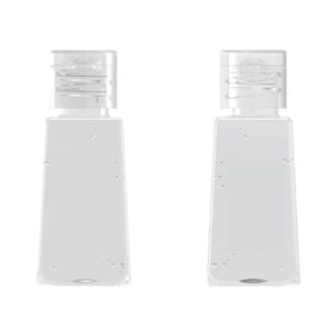 Botella de embalaje trapezoidal transparente PET de 30 ml, desinfectante de manos, tapa abatible, champú y limpiador facial, contenedor de desinfección 229W