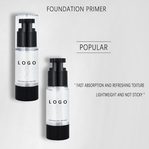 30 ml Étiquette privée Primer Primer personnalisé en masse en vrac Contrôle de maquillage à l'huile Humidité Transparent Crème Petouch Petouch Tone de peau Isolement lisse