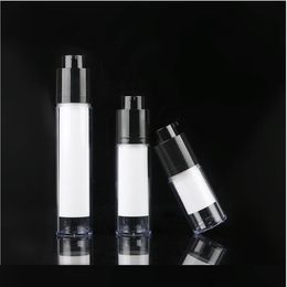 30 ml roteer airless fles met zwarte pomp voor lotion / emulsie / serum / stichting huidverzorging cosmetische verpakking