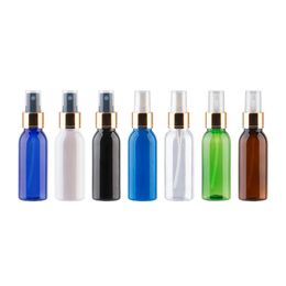 30 ml kleine afmeting plastic vulbare flessen met gouden aluminium spuitpomp 30cc x 50 mist spray container mini parfumfles