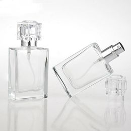 30 ml vierkante glazen parfumfles cosmetische dispensing mondstuk spuitflessen 100 stks / partij hot koop groothandel lx3154