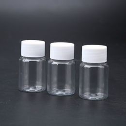 30 ml opslagflessen Duidelijke plastic kleine verpakkingfles pil capsule met schroefdop RH1934