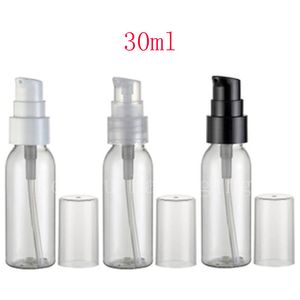 30 ml transparante lege lotion crème pomp reizen plastic flessen containers, 1oz duidelijke pet fles behandeling pomp 100pc / lot
