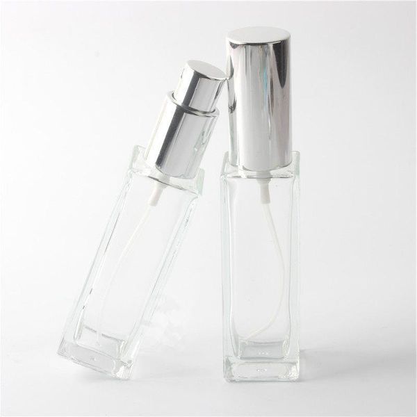 Botella de perfume recargable de vidrio transparente de 30 ml con rociador de aluminio Estuche de perfume cosmético vacío envío rápido F484 Vxofa