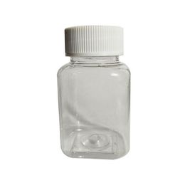 30 ml transparant huisdier kleine vierkante fles schroefdop plastic monster flessen pil flessen heldere capsule rra