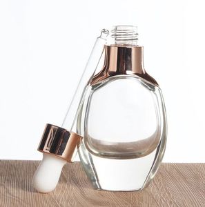 Tubos de 30 ml de gotero esbelto aromaterapia líquido para pipeta de aceite de masaje esencial botellas recargables transparentes viajar