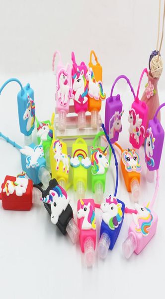 30 ml Unicorn Hand Dasizizer Silicone Cartoon boîtier Mini Couvercle de bouteille de désinfection à main portable portable avec bouteille vide6558591