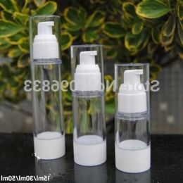 Botella sin aire blanca de 30 ml, boquilla de loción de botella de vacío de plástico, empaque de esencia cosmética de 30 g 35 unids / lote Nqwrk