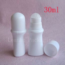 30ml branco plástico Roll On Bottle, 30cc desodorante roll on container 1oz óleo essencial Roll On Bottle para perfume cuidados pessoais
