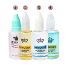 Retonnement de colle de perruque de 30 ml pour la perruque en dentelle / toupee / ruban extension de cheveux Remover transparent pour le ruban adhésif Clear / Blue Liquid Release Glue Retirez 052