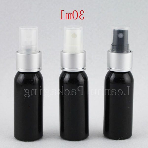 30 ml x 50 vide noir brouillard vaporisateur bouteille en plastique mini pulvérisateur bouteilles de voyage pour hommes bouteilles de récipient rechargeables parfumeur étain Cknou