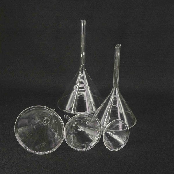 30 mm / 40 mm / 50 mm / 60 mm / 75 mm / 80 mm / 90 mm / 100 mm / 120 mm Miniature Labor Fondin Borosilicate Glassware Triangle Entonnoir