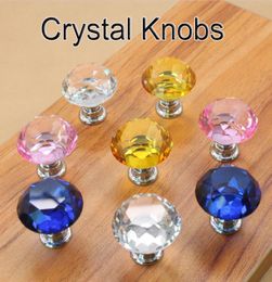 Boutons de porte en cristal de diamant de 30 mm boutons de tiroir en verre meubles d'armoire de cuisine poignées de poignée de poignée à vis et S9536703