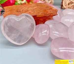 30 mm hartvormige hanger stenen edelstenen natuurlijke rozenkwarts kristallen houden van gezwollen helende kristal edelsteen home decoratie diy kd1