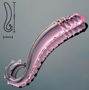 Dildo Pyrex Pink 30 mm Pino Pinis artificiel Crystal Fake Anal Plug Masseur Prostate Masturbate Sex Toy pour adultes Gay Women Men S1523620