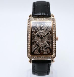 30 mm Rectangle Quartz en cuir Band de luxe Designer Watch Watch Digital Women Gold Watches Drop Women Wristwa1145577